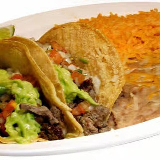 Two Carne Asada Tacos Combo.