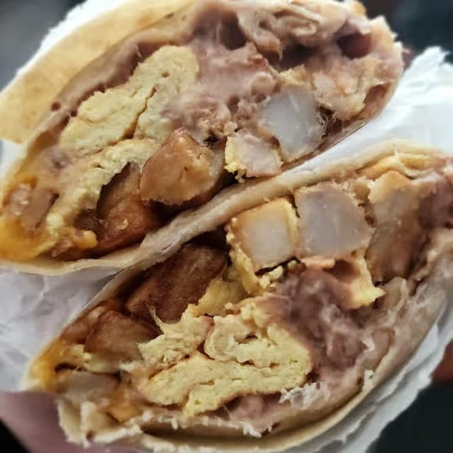 Potato, Eggs & Cheese Burrito.
