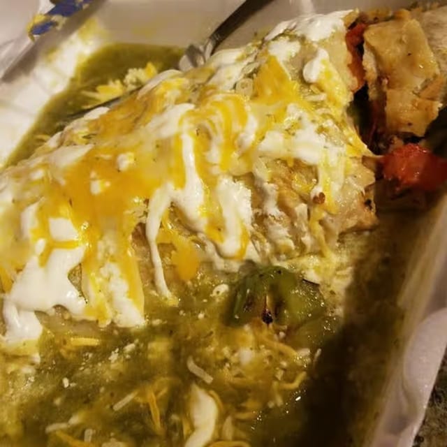 Fajitas (Carne Asada or Pollo) Burrito.